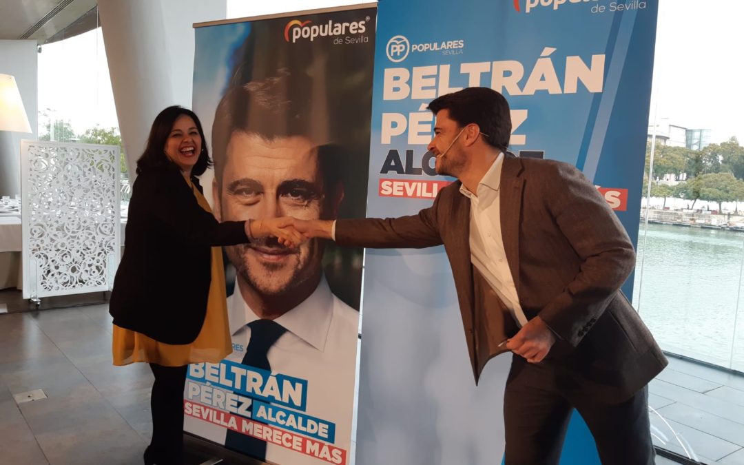 Virginia Pérez y Beltrán Pérez presentan la campaña «Sevilla merece más» para que a ciudad abandone el inconformismo y avance hacia el futuro con ilusión