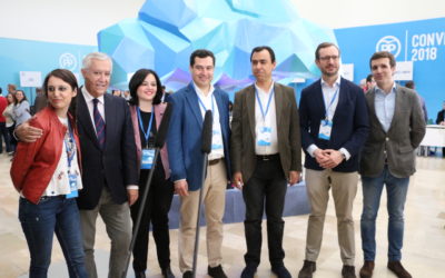 Todo preparado para la inauguración de la Convención Nacional del PP en Sevilla